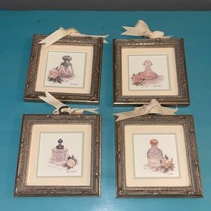 4 Vintage Perfume Bottle Prints By Wanda Lee